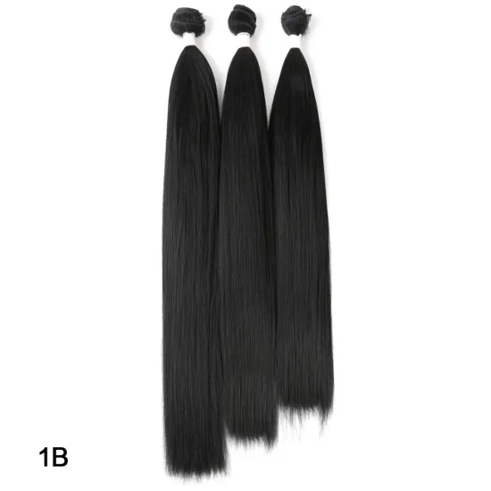 Wholesale Black Blonde Ombre Long Straight Hair Bundles Weft Weave Synthetic Hair Bundles Extension Hair Weaves For Women Daily