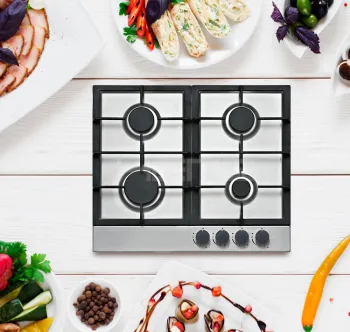 CE Approved Stainless Steel 4 Burner Gas Cooktop for Kitchen Appliances
