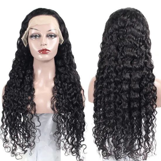 Wholesale brazilian human hair wigs front lace, real 100 human hair water wave wigs, 13*4 lace front wigs for black women