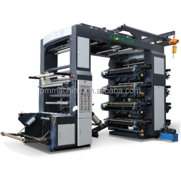 8 Colors Stack PP Non Woven Poly Plastic PE BOPP OPP Thermal Paper Bag Cup Packaging Flexographic Printer Machine