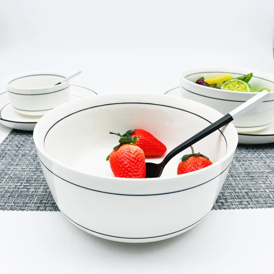high quality big noodle bowls fruit salad bowl ceramic custom logo bowl for wedding party