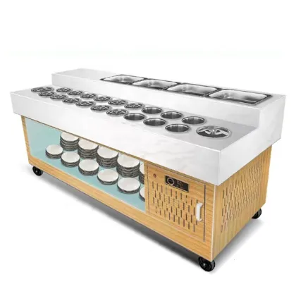 Stainless Steel Small Grids Chiller Patisserie Showcase Fridge