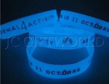 Custom Promotion Glow in Dark Silicone Wristband Bracelet