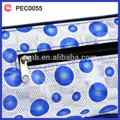 blue light zipper blue point drawing pencil case