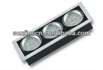 cheap Aluminum 27w 2500lm grill down light with CE