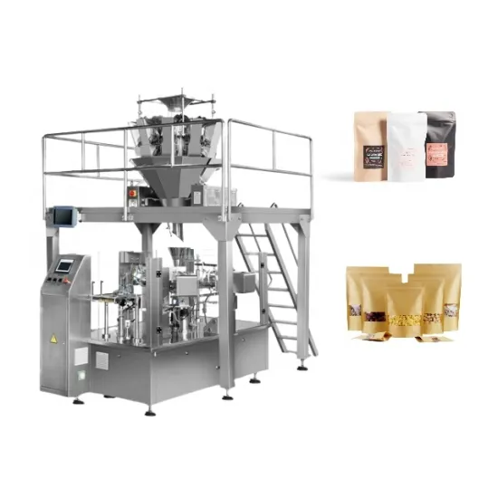 Rotary Packing Machine for Automatic Packaging of Nori Crisps in Multi-Function Premade Doypack Zipper Bags