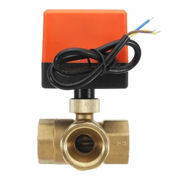 3 Wire AC 220V Motorized Electric Brass 3 Way Ball solenoid valves