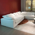 Phòng khách đặt chiếc ghế sofa vải hình chữ L