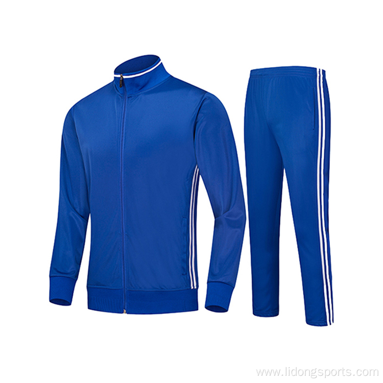 Custom Logo Blank Striped Mens Polyester Tracksuit