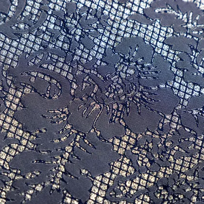 Black Gold Silk Brocade Jacquard