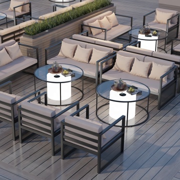 Hot Sale Custom Outdoor Courtyard Patio Furniture Aluminum Frame Lounge Set
