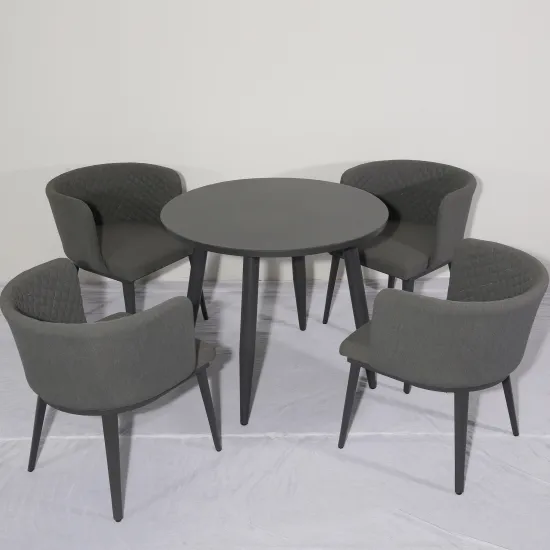 Modern Outdoor Waterproof Dining Set with Folding Chairs