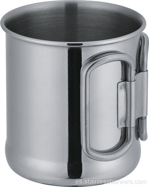 Copa de campamento de acero inoxidable de 10 oz con asa