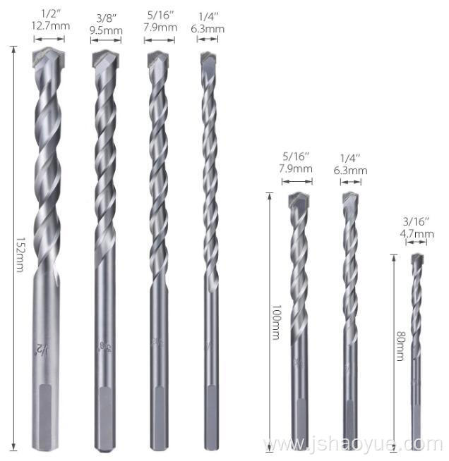 Masonry Drill Bit Set with Sandblasting Surface Treatment