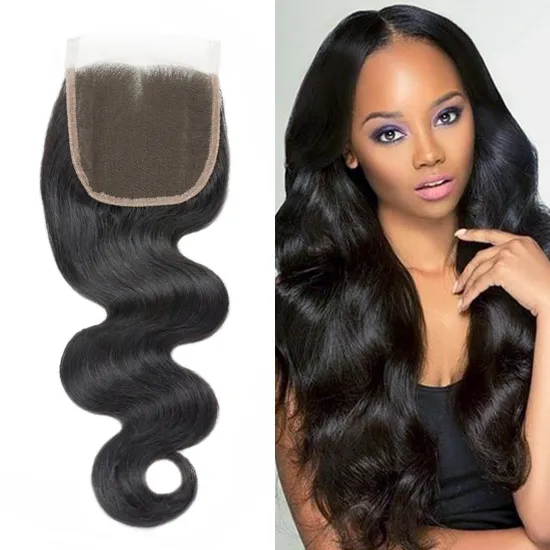Lan-Daisy Mongolian Hair Body Wave Closure Human Hair  4x4 Lace Closure Free/Middle/Three Part Remy Hair closure cheveux humain