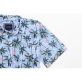 Cotton Shirts Men's Woven Printed Short Sleeve Shirt Supplier