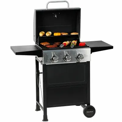 Two Foldable Shelves Stainless Steel Burner BBQ Propane Gas Grill