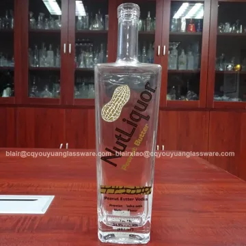 Cork Top Empty Crystal Wine Bottle 750ml Square Liquor Glass Bottle