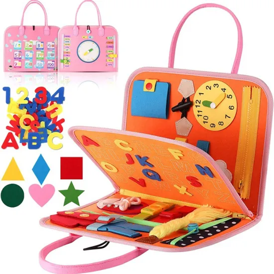 Montessori-Inspired Busy Board: Felt Buckle Training Bag - Sensory & Educational Toy for Autistic and Preschool Kids