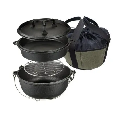 New Design Frying Pan Deep Pot Camping Outdoor Cast Iron Dutch Oven