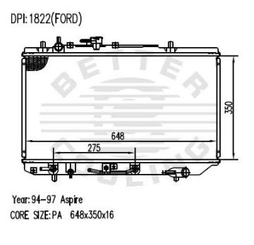 Bercita-cita auto Radiator untuk Ford 94-97