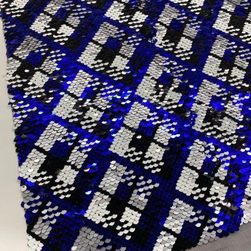 Magic  Mulicolor Sequins Rhonbus Embroidery Fabric