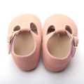 Pink Soft Leather Baby T Bar Shoes