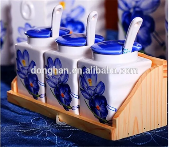 high quality wholesale cheap sugar container with spoon in China