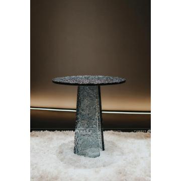 Diseño elegante Mesa lateral de vidrio acento redondo