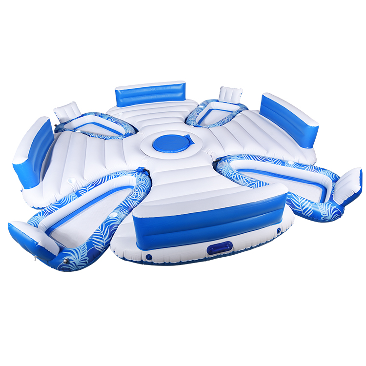 Inflatable floating island for lake floating island