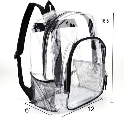 Clear Poly Plastic Bag with Zip Lock for Garment - Transparent PVC Bag for School Travel