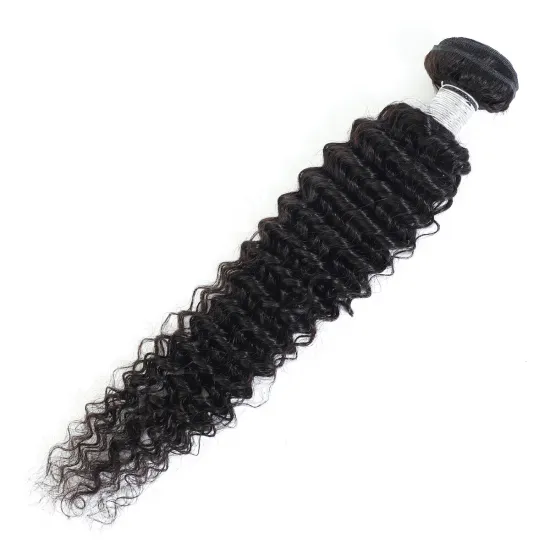 High Quality 10A Deep Wave Brazilian Human Hair Bundles Natural Color Curly Brazilian Human Hair Extensions For Women 10"-30"