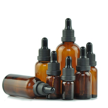 50ml 100ml एम्बर ग्लास आवश्यक तेल ड्रॉपर बोतल