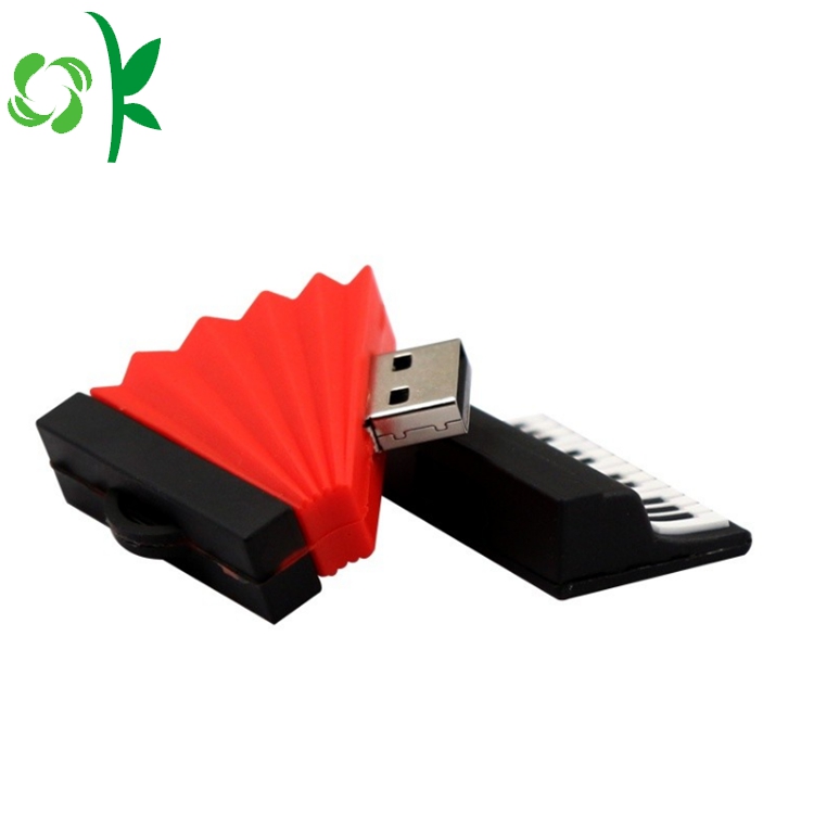 لطيف شكل البيانو سيليكون حالة الغبار غطاء USB