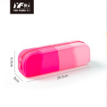 Gradual change rectangular silicone texture pen bag large capacity office learning stationery storage supplies