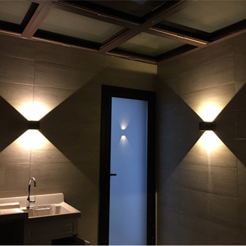 DGLUX IP65 Waterproof Upper and Lower Wall Lamps - Small Square Wall Sconce