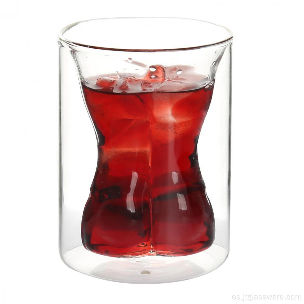 Copas de vidrio de borosilicato de doble capa para vino