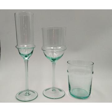 groene kleur champagne glas wijn hoge bal beker