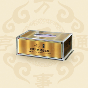 u-shaped acrylic napkin holder with drawer QCY-TB-2