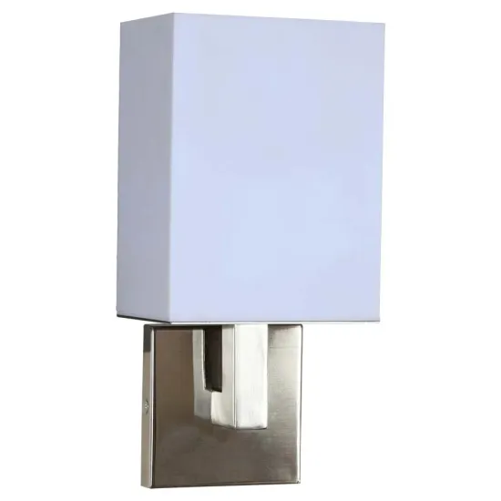Sleep Inn Wall Lamp, Brushed Nickel Finish, White Acrylic Diffuser - Ideal for Living Room, Bedroom, Corridor, Hotel