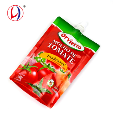 Stand Up Plastic Pouch with Spout for Tomato Sauce Packaging