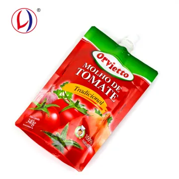 Stand Up Plastic Pouch with Spout for Tomato Sauce Packaging