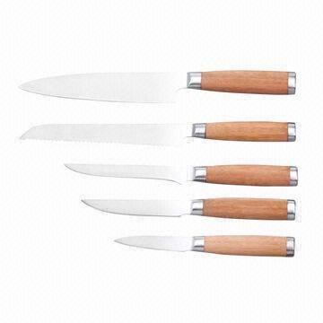 Kitchen knife set, 2Cr13 stainless steel blade, woodle handle, can be customized