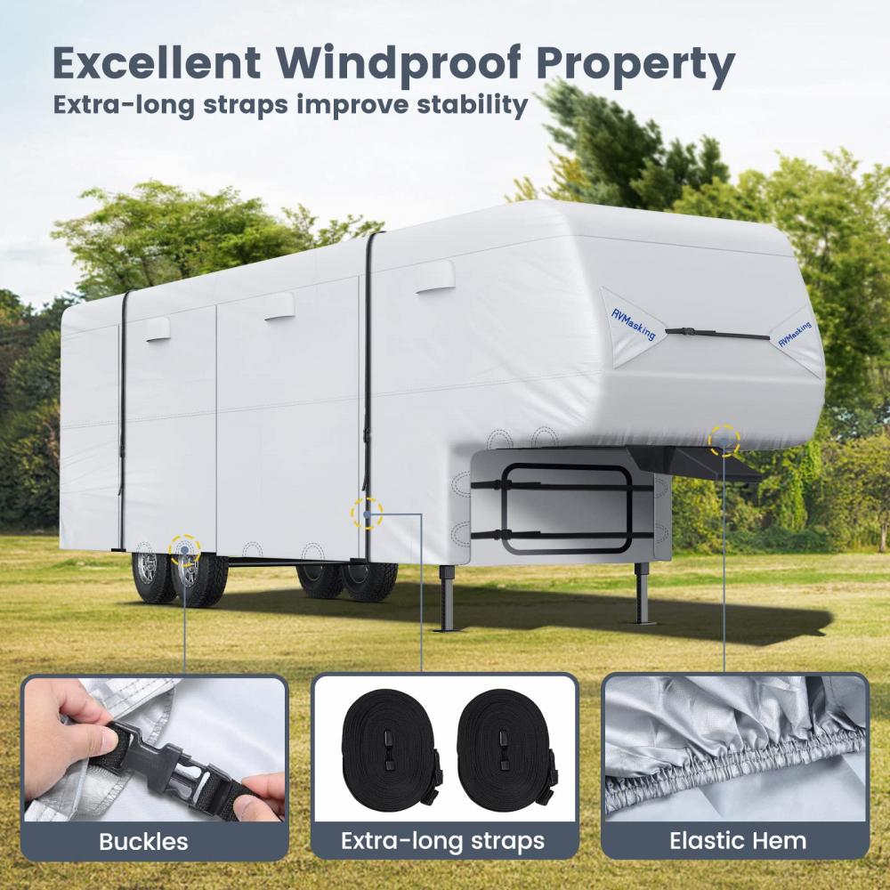 Rip-stop Wheel RV Cover Windproof Camper Cover Fits