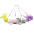 Cat Wand Toys with Feather and Pompom