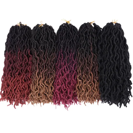 Wholesale Hot Selling Goddess Ombre Curly Faux Locs Synthetic Crochet Soft For Black Women  Wave Wavy Faux Gypsy Locs