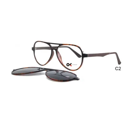 Men Ultem Optical Frame Magnetic Clip on Sunglasses