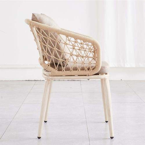 Metal Garden Chair with rattan rope