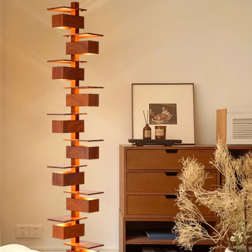 Wabi-Sabi Wind Water Villa Floor Lamp: Designer Shelving with Light and Shadow Art Atmosphere
