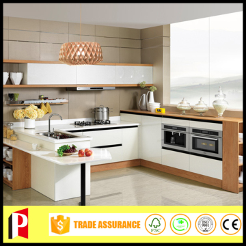 2015 natural beech wood melamine door modular kitchen cabinets